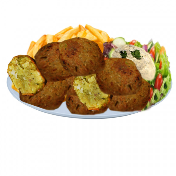 43. Falafel Teller mit Pommes & Salat