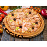 226. Ali Baba Pizza mit Dönerfleisch, Zwiebeln, Peperoni, Oliven